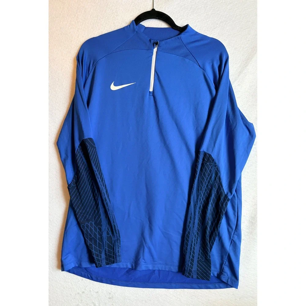 Nike Dri-FIT Slim Fit Long‎ Sleeve 1/4 Zip Athletic Training Top Men's XL Blue